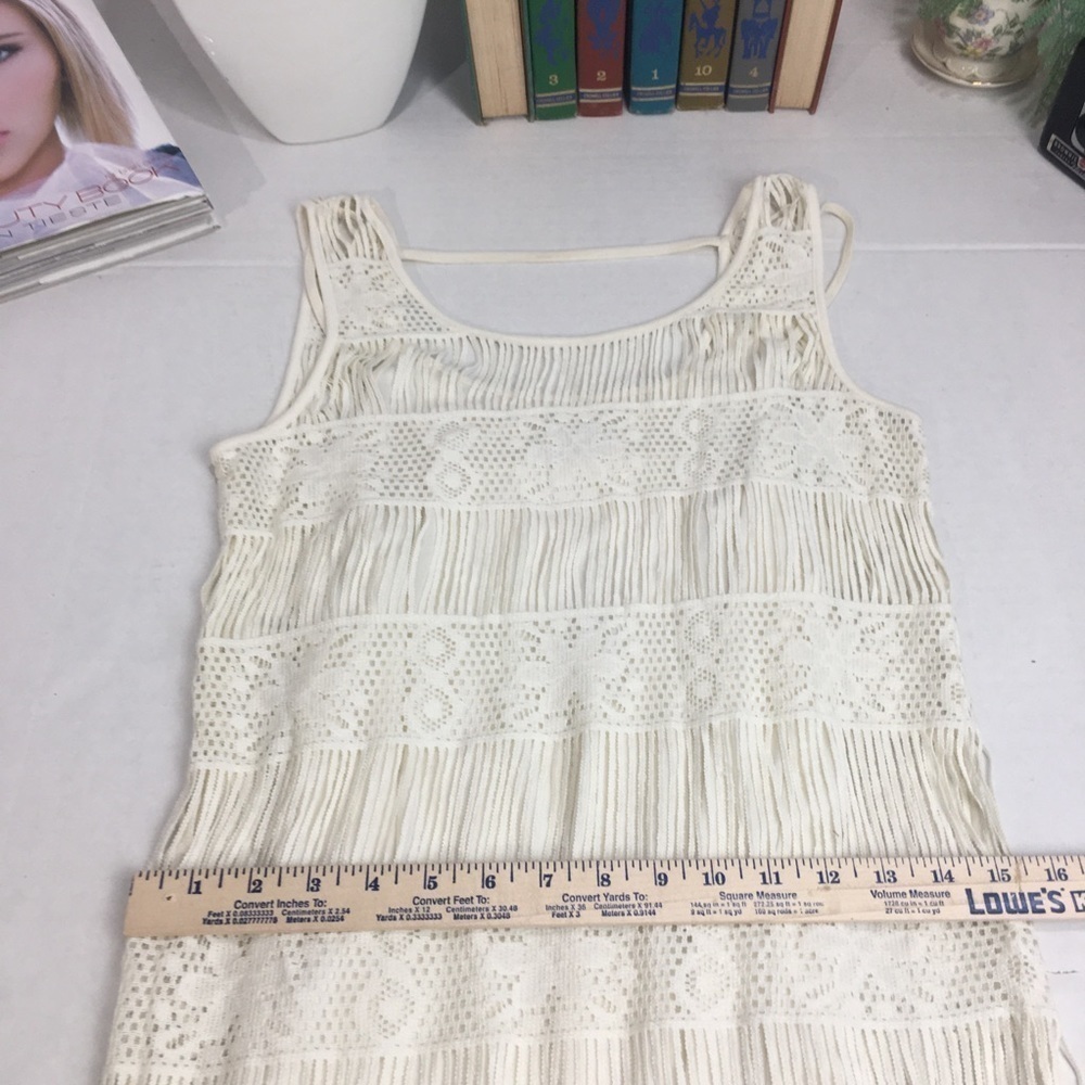 Crochet Fringe Mini Dress NWT | Boho Coastal Swim Coverup · American Eagle - Picture 9 of 12